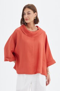 Tirelli Funnel Neck Boxy Top