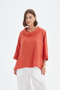 Tirelli Funnel Neck Boxy Top