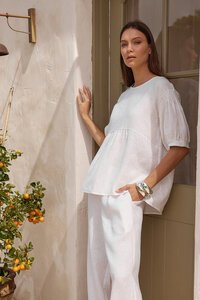 Tirelli Bishop Sleeve Shirring Top