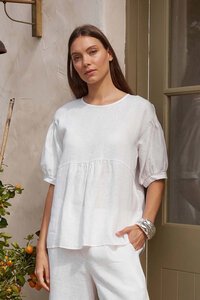 Tirelli Bishop Sleeve Shirring Top