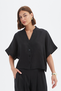 Tirelli Boxy Button Linen Shirt