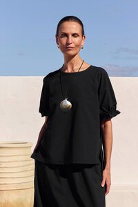 Tirelli Ruffle Sleeve Lyocell Top