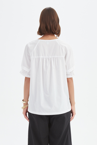 Tirelli Ruffle Sleeve Lyocell Top
