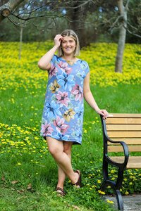 Puro Lino Big Floral Dress