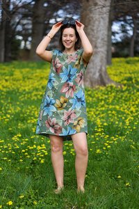 Puro Lino Big Floral Dress