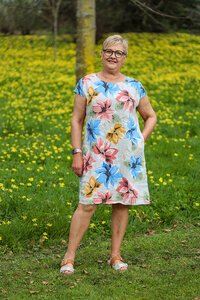 Puro Lino Big Floral Dress
