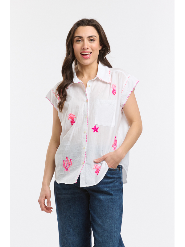 Italian Star Anime Embroidered Sleeveless Shirt