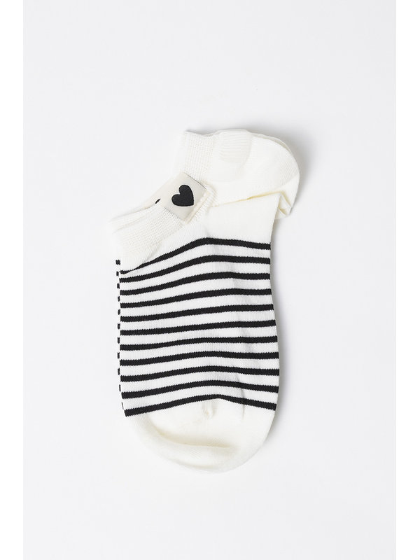 Stella + Gemma Socks Stripe Heart Logo
