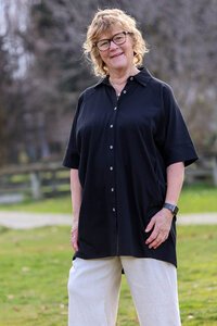 White On Black Long Overshirt