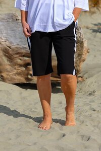 White on Black Shorts with Stripe