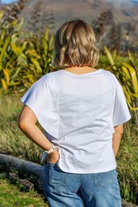 White On Black Flounce Sleeve Top