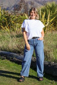 White On Black Flounce Sleeve Top