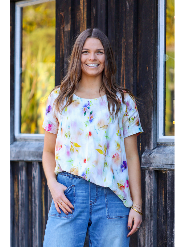 Preen Print Swing Up Down Hem Top