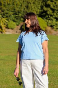 Memo Broderie Sleeve Tee