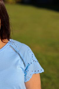 Memo Broderie Sleeve Tee