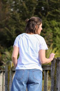 Memo Broderie Sleeve Tee