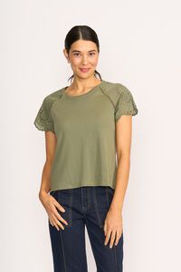 Memo Broderie Sleeve Tee