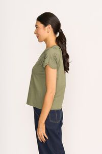 Memo Broderie Sleeve Tee