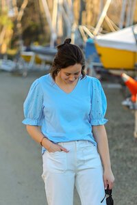 Esplanade Contrast Sleeves Top