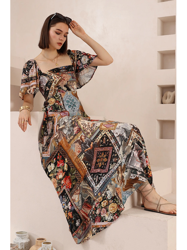 Iris Maxi Square Neck Maxi Dress