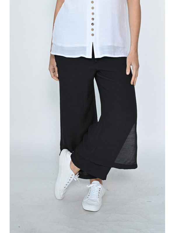 La Mode Side Button Layered Beach Pant