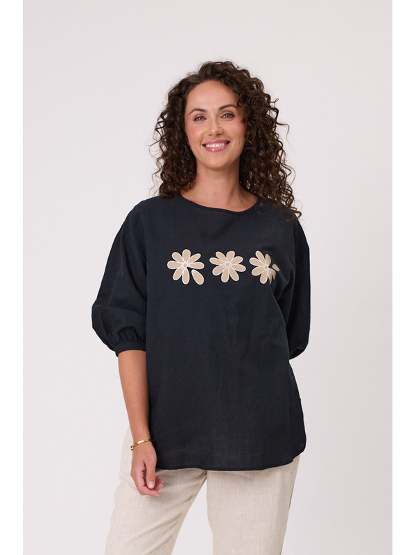 Classified Daisy Print Top