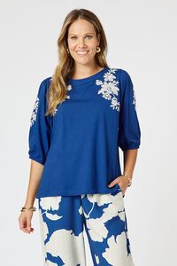 Clarity Jill Embroidered Tee