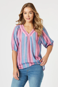 Threadz Bloom Stripe Top