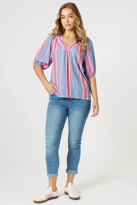 Threadz Bloom Stripe Top