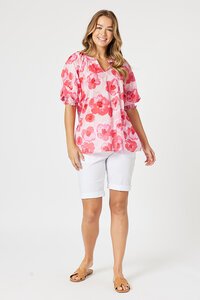 Threadz Pink Poppies Top