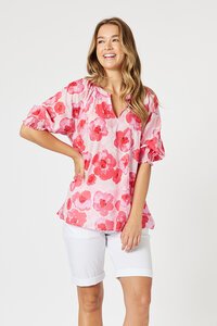 Threadz Pink Poppies Top