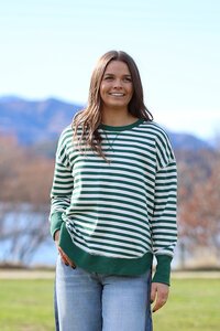 Moss Stripe Sweat