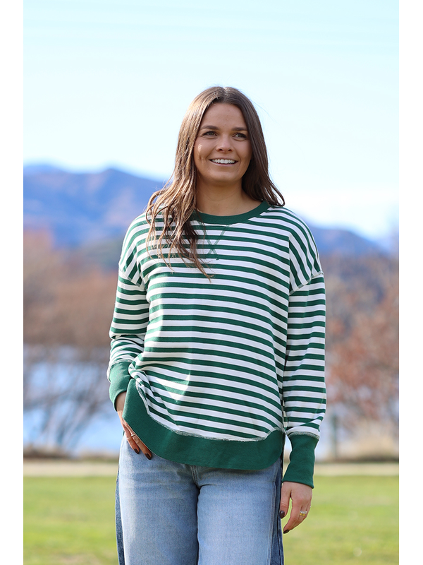 Moss Stripe Sweat