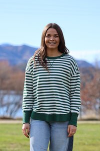 Moss Stripe Sweat
