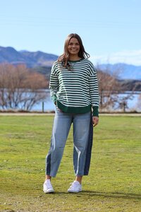 Moss Stripe Sweat