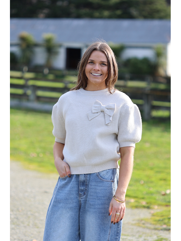 Mi Moso Bow Knit Top