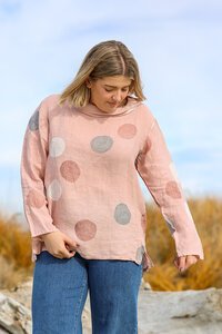 Wednesday Lulu Button Neck Circle Top