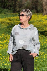 Wednesday Lulu Button Neck Circle Top