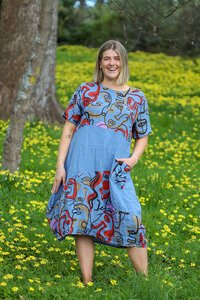 Wednesday Lulu Faces Cocoon Dress