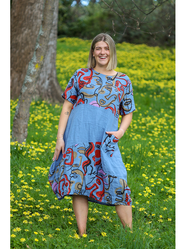 Wednesday Lulu Faces Cocoon Dress