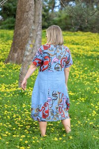 Wednesday Lulu Faces Cocoon Dress