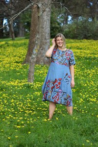 Wednesday Lulu Faces Cocoon Dress