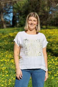 Wednesday Lulu Foil Animal Print Top