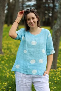 Wednesday Lulu Spot Linen Top