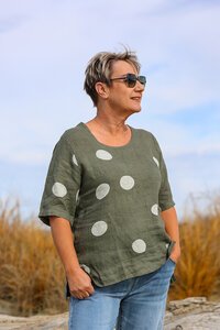 Wednesday Lulu Spot Linen Top