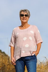 Wednesday Lulu Spot Linen Top