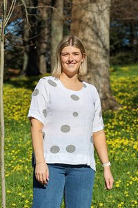Wednesday Lulu Spot Linen Top