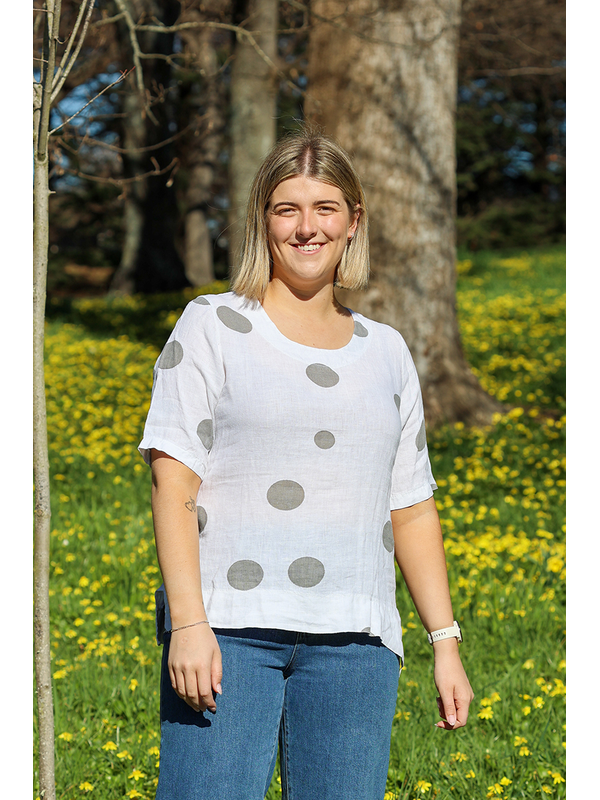 Wednesday Lulu Spot Linen Top