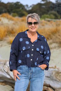 Rosa JoJo Linen Spot Cropped Jacket