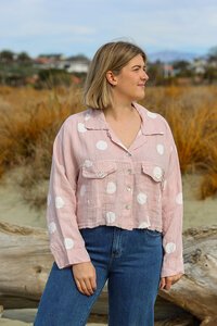 Rosa JoJo Linen Spot Cropped Jacket